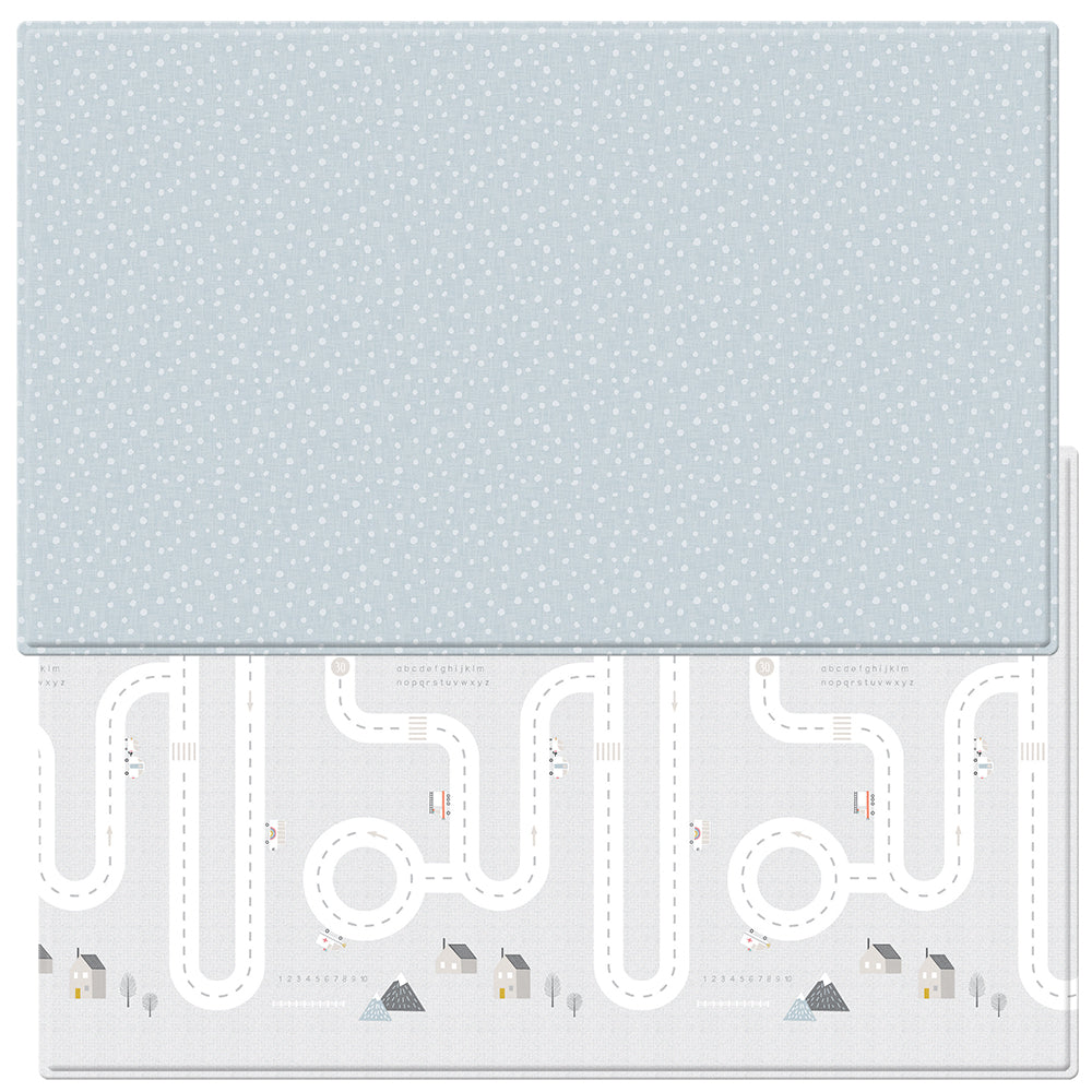 BABYCARE Playmat-Speckle Blue & Scandi Road