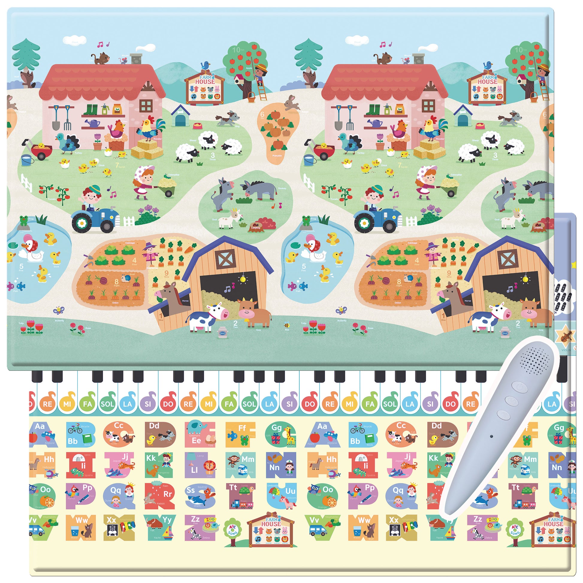 BABYCARE Sensory Playmat FarmHouse Sound Playmat (Talking Pen