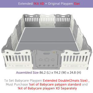 BABYCARE Playpen 25-Inch Gate Extension Kit-Melange Grey