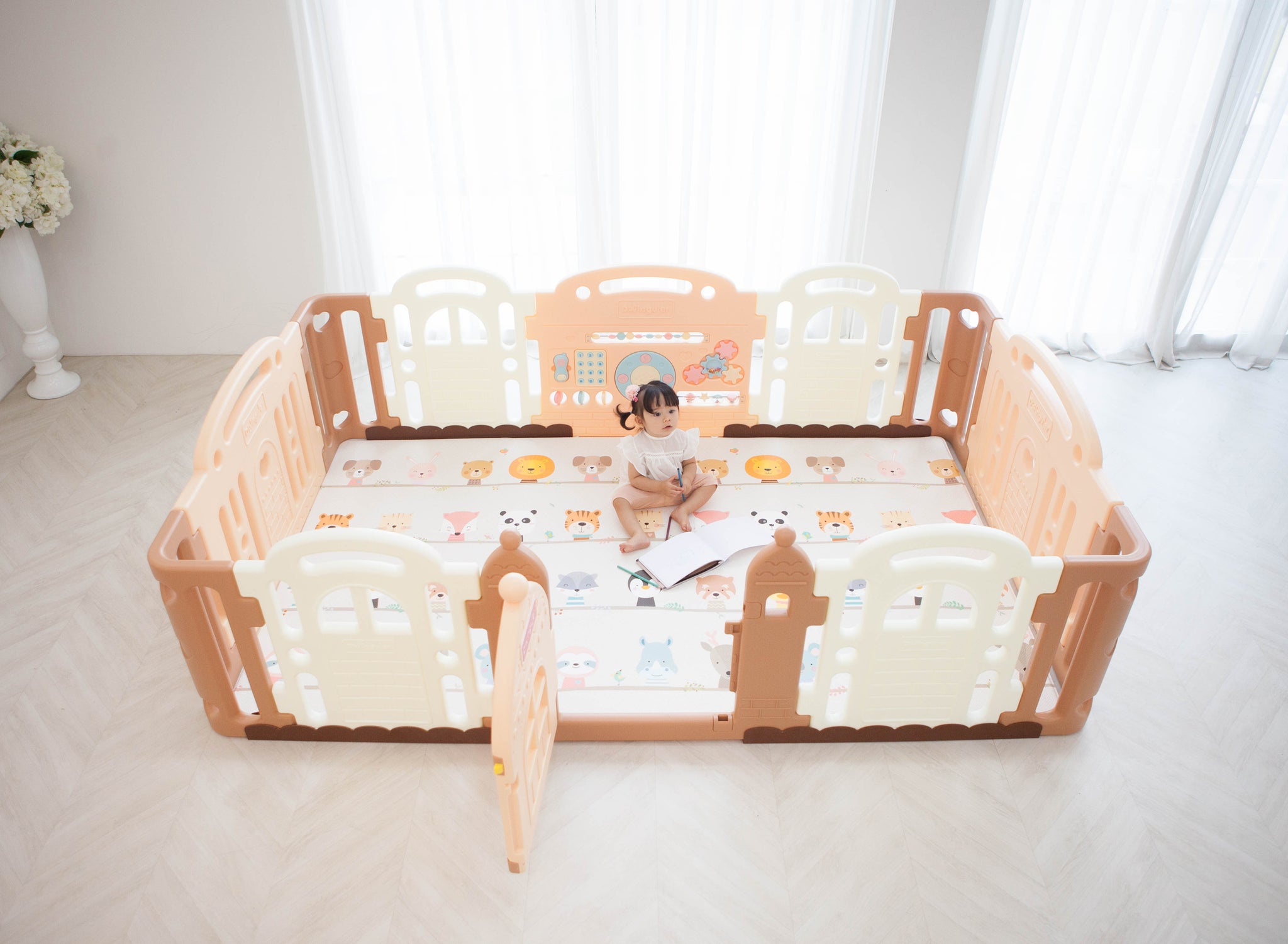 DWINGULER Castle Playpen- Caramel