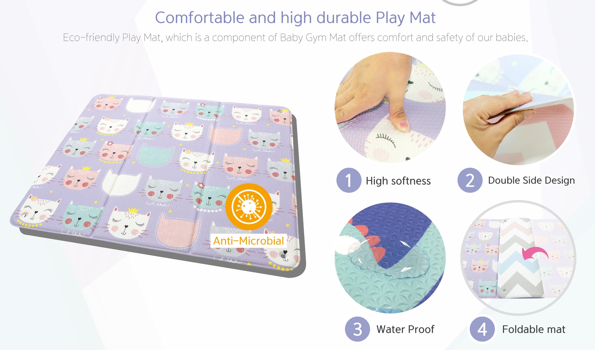 BABYCARE Activity Gym Mat - Cute Cat