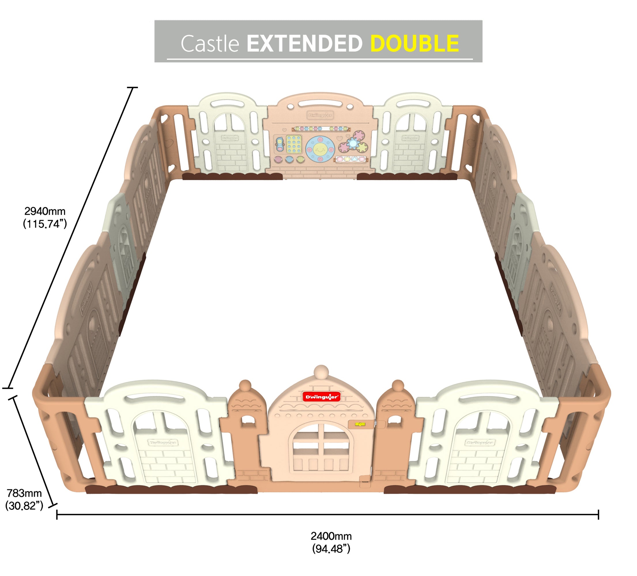 DWINGULER Castle Playpen Extension Kit XD x2-Caramel – playmatusa.com