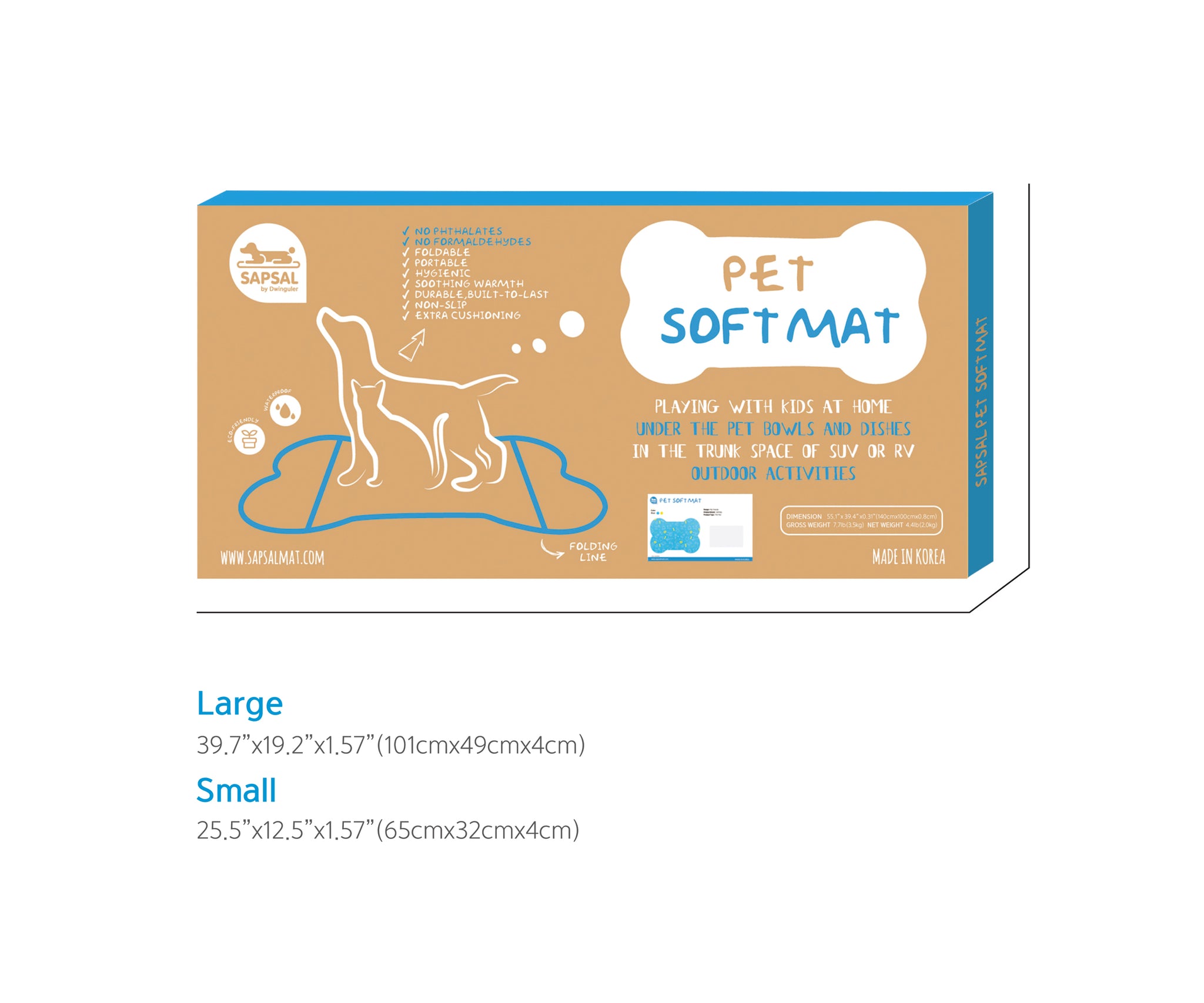 SAPSAL Pet mat-Myfriends Blue (Large)